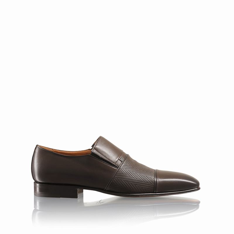 Russell & Bromley Lugano Slip-On Toe-Cap Loafers Mens Brown [TNF10077BC]